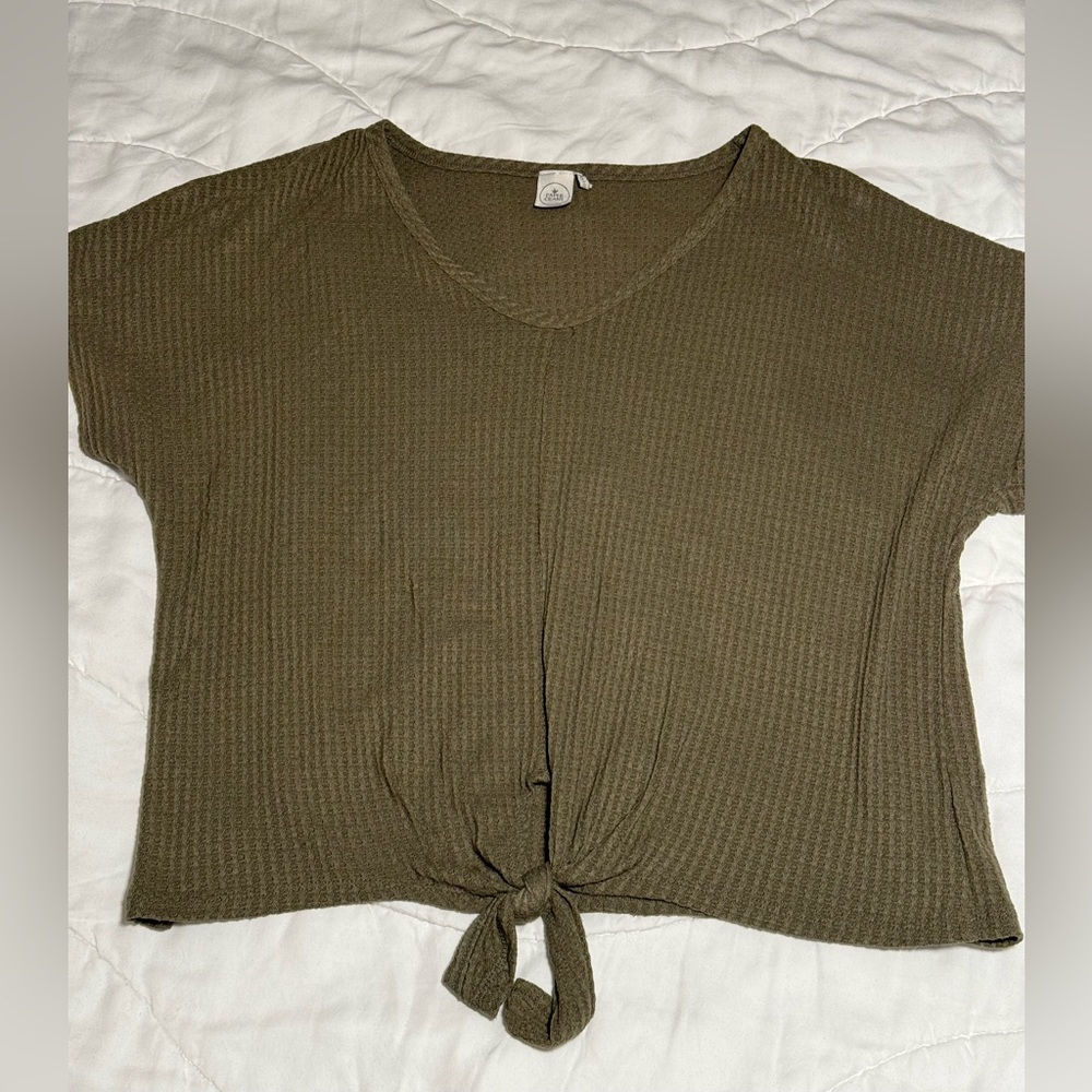 Olive green top